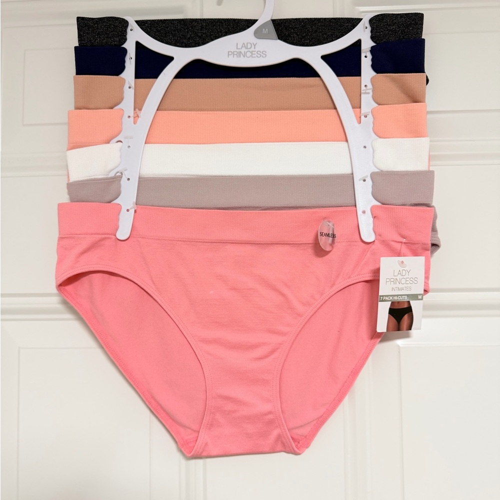 Lady Princess Women's Cotton Blend Bikini Panties - Pink (7 Pack)